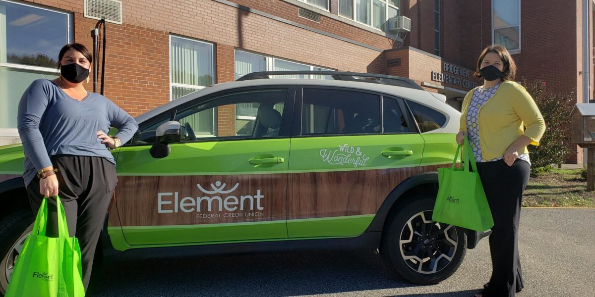 Community donation and supply drop off with Element Truckster